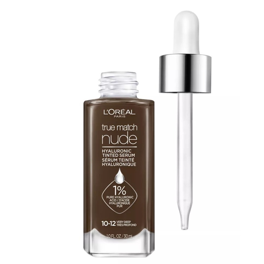 Loreal True Match Nude Hyaluronic Tinted Serum 10-12 Very Deep 1.0 fl oz‎ New
